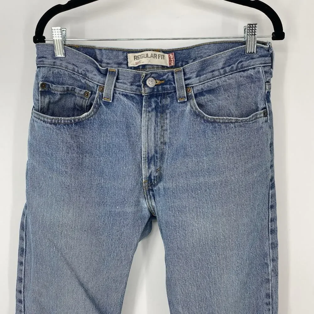 Levi's 505 Vintage Light Wash Blue Jeans Regular Fit Men's 32x30 Fall 2009